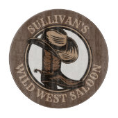 Gepersonaliseerde Wilde West Saloon Westerne Cowbo Snijplank (Voorkant)