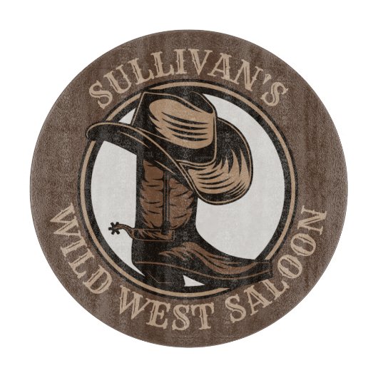 Gepersonaliseerde Wilde West Saloon Westerne Cowbo Snijplank (Voorkant)