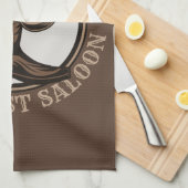 Gepersonaliseerde Wilde West Saloon Westerne Cowbo Theedoek (Quarter Fold)