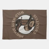 Gepersonaliseerde Wilde West Saloon Westerne Cowbo Theedoek (Horizontaal)