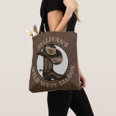 Gepersonaliseerde Wilde West Saloon Westerne Cowbo Tote Bag (Dichtbij)