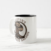 Gepersonaliseerde Wilde West Saloon Westerne Cowbo Tweekleurige Koffiemok (Voorkant links)