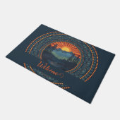 Gepersonaliseerde  wildernis Sunset Dot Mandala Deurmat (Schuin)
