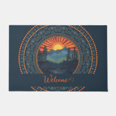Gepersonaliseerde  wildernis Sunset Dot Mandala Deurmat (Voorkant)