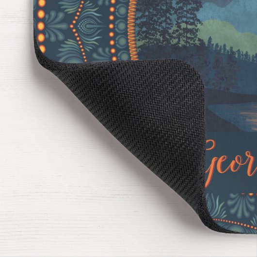 Gepersonaliseerde  wildernis Sunset Dot Mandala Muismat (Hoek)