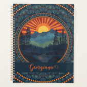 Gepersonaliseerde  wildernis Sunset Dot Mandala Planner (Voorkant)
