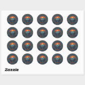 Gepersonaliseerde  wildernis Sunset Dot Mandala Ronde Sticker (Vel)