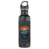 Gepersonaliseerde wildernis Sunset Dot Mandala Waterfles (Voorkant)