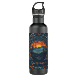 Gepersonaliseerde  wildernis Sunset Dot Mandala Waterfles