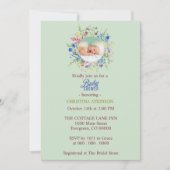 Gepersonaliseerde Wildflower Baby Meisje Douche Kaart (Voorkant)