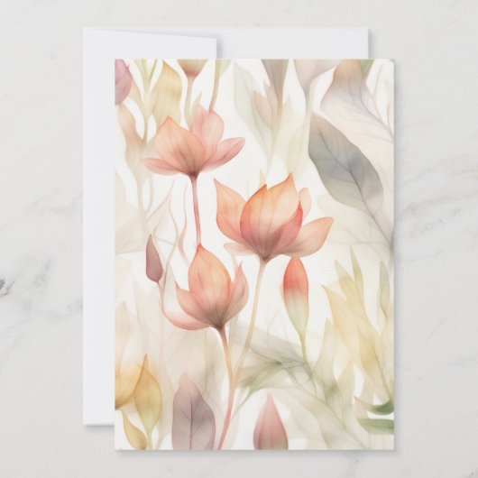 Gepersonaliseerde Wildflower Baby Meisje Douche Kaart (Achterkant)