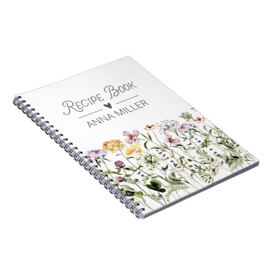 Gepersonaliseerde Wildflower Bloementuin Recept Notitieboek (Rechterzijde)