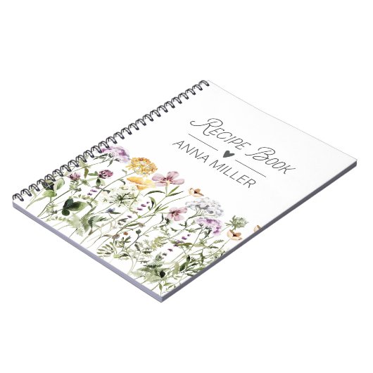 Gepersonaliseerde Wildflower Bloementuin Recept Notitieboek (Linkerzijde)