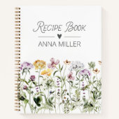 Gepersonaliseerde Wildflower Bloementuin Receptenb Notitieboek (Voorkant)