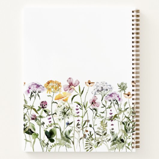 Gepersonaliseerde Wildflower Bloementuin Receptenb Notitieboek (Achterkant)