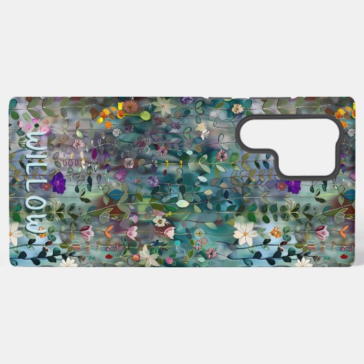 Gepersonaliseerde  Wildflower Boho Patroon Samsung Galaxy Hoesje (Achterkant horizontaal)