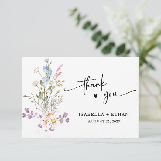 Gepersonaliseerde Wildflower Boho Wedding (Staand voorkant)