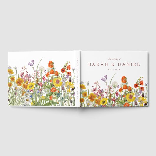Gepersonaliseerde Wildflower bruiloft Gastenboek (Volledig)