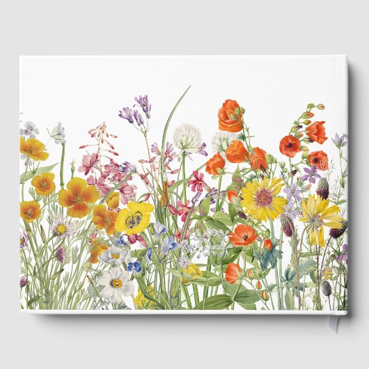 Gepersonaliseerde Wildflower bruiloft Gastenboek (Achterkant)