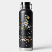 Gepersonaliseerde Wildflower Butterfly Garden Waterfles (Achterkant)