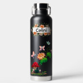 Gepersonaliseerde Wildflower Butterfly Garden Waterfles (Voorkant)