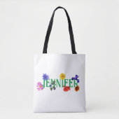 Gepersonaliseerde 'Wildflower' Canvas tas (Voorkant)