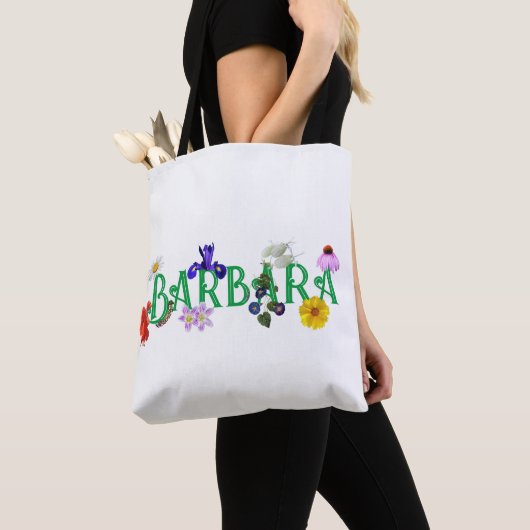 Gepersonaliseerde 'Wildflower' Canvas tas (Dichtbij)