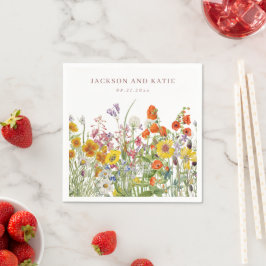 Gepersonaliseerde Wildflower Cocktail servetten