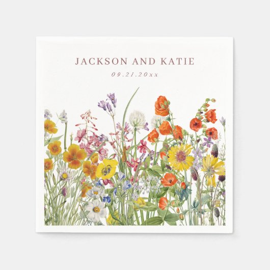 Gepersonaliseerde Wildflower Cocktail servetten (Voorkant)