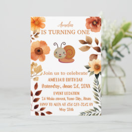 Gepersonaliseerde wildflower decoraties 1e verjaar kaart