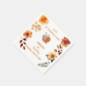 Gepersonaliseerde wildflower decoraties 1e verjaar servet (Hoek)