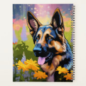 Gepersonaliseerde Wildflower Duitse Herder 2024 Planner (Achterkant)