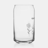 Gepersonaliseerde Wildflower Floral aangepaste naa Blikvorm Glas (Rechts)