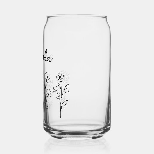 Gepersonaliseerde Wildflower Floral aangepaste naa Blikvorm Glas (Links)