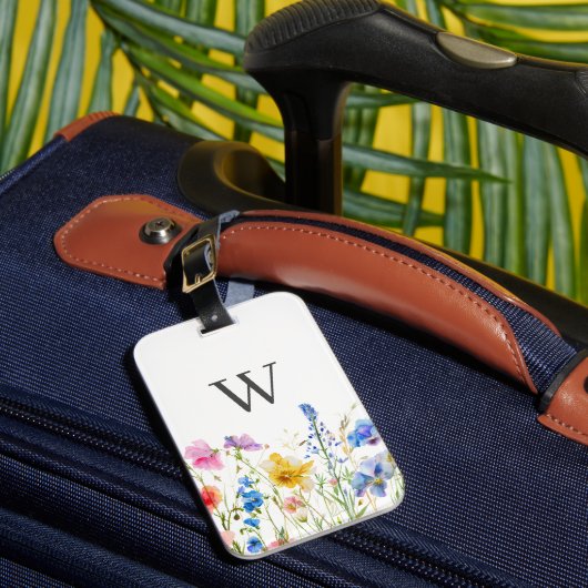 Gepersonaliseerde Wildflower Floral Bagagelabel (Voorkant Insitu 1)