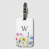 Gepersonaliseerde Wildflower Floral Bagagelabel (Voorkant (verticaal))