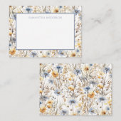 Gepersonaliseerde Wildflower Floral Flat Note Kaar Notitiekaartje (Voorkant / Achterkant)