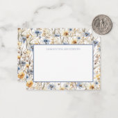 Gepersonaliseerde Wildflower Floral Flat Note Kaar Notitiekaartje (Voorkant / Achterkant in situ)