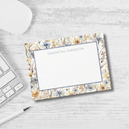 Gepersonaliseerde Wildflower Floral Flat Note Kaar Notitiekaartje