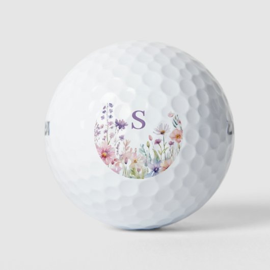 Gepersonaliseerde Wildflower Floral Golfballen (Voorkant)