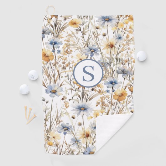 Gepersonaliseerde Wildflower Floral Golfhanddoek (Insitu)