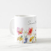 Gepersonaliseerde Wildflower Floral Koffiemok (Voorkant links)