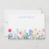 Gepersonaliseerde Wildflower Floral Notitiekaartje (Voorkant)
