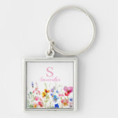 Gepersonaliseerde Wildflower Floral Sleutelhanger (Voorkant)