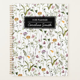 Gepersonaliseerde Wildflower Garden bloemenpatroon Planner