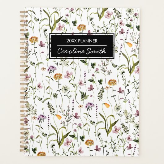 Gepersonaliseerde Wildflower Garden bloemenpatroon Planner (Voorkant)