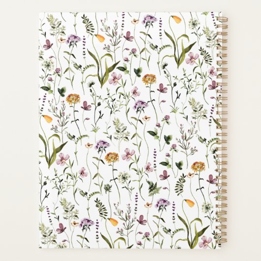 Gepersonaliseerde Wildflower Garden bloemenpatroon Planner (Achterkant)