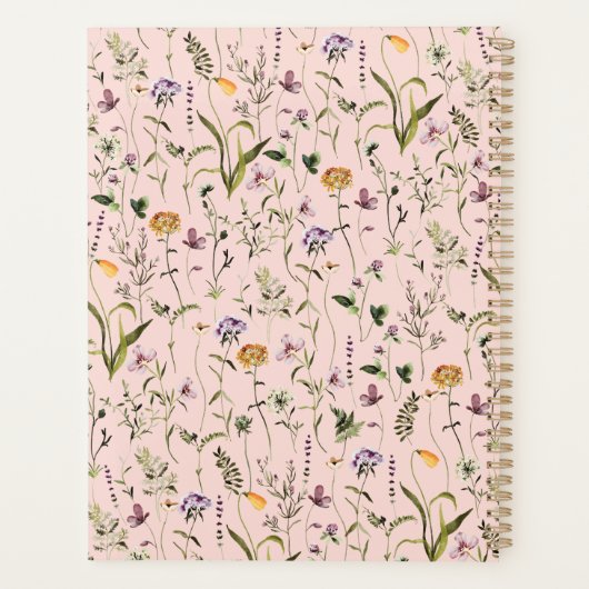 Gepersonaliseerde Wildflower Garden bloemenpatroon Planner (Achterkant)