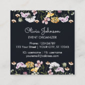 Gepersonaliseerde Wildflower Garden Square Vierkante Visitekaartje (Achterkant)