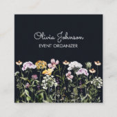 Gepersonaliseerde Wildflower Garden Square Vierkante Visitekaartje (Voorkant)